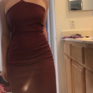 Burgundy midi dress